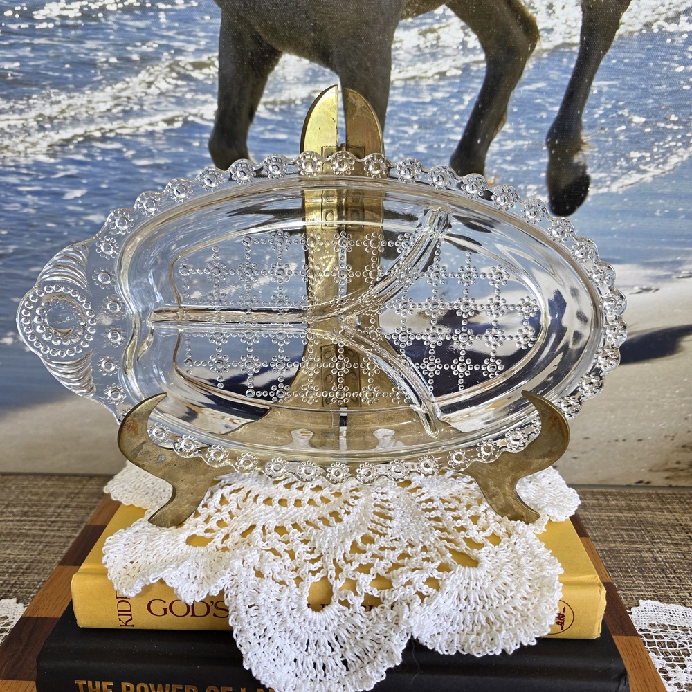 Elegant Clear Glass Divided Serving Tray